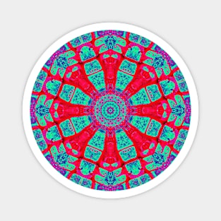 Multi coloured kaleidoscope mandala Magnet